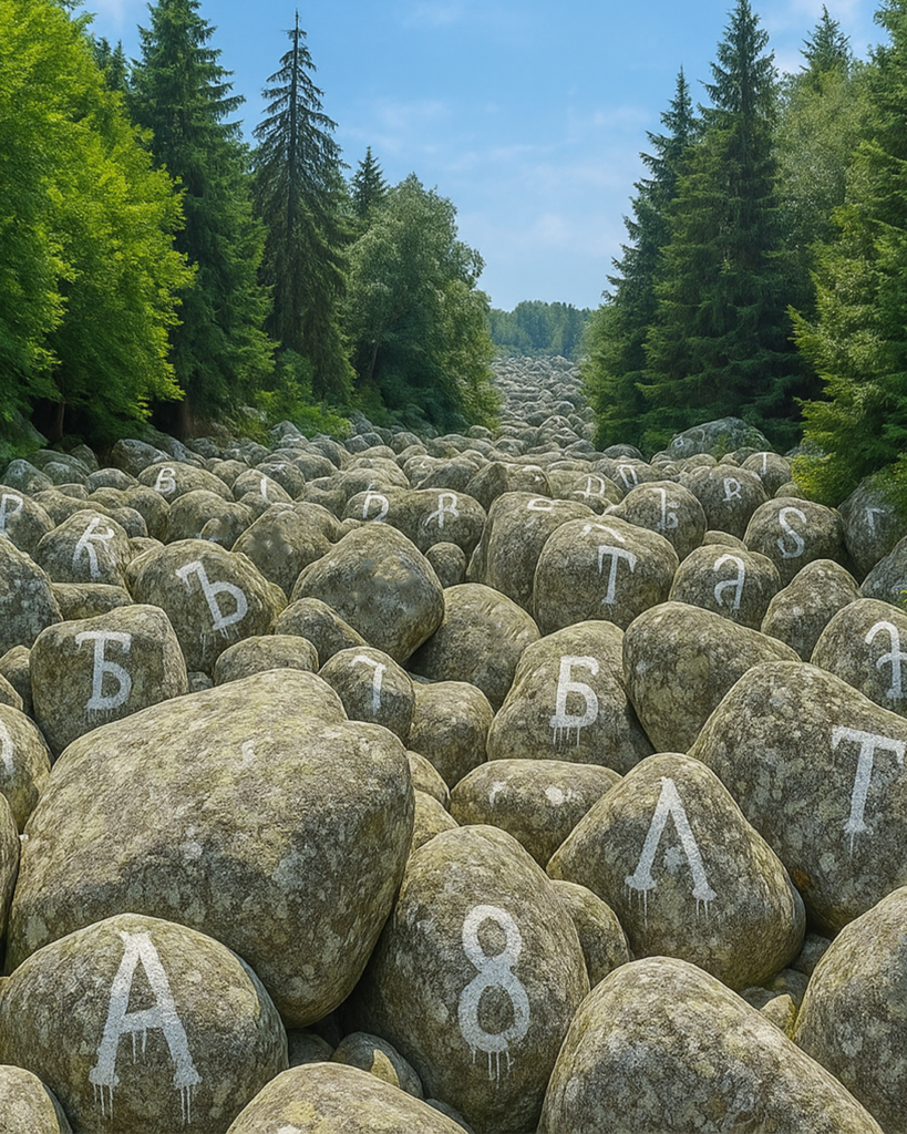 alphabetic-stream-2021-eco-biodegradable-pigment-on-stone-unrealized-conceptual-land-art-proposal