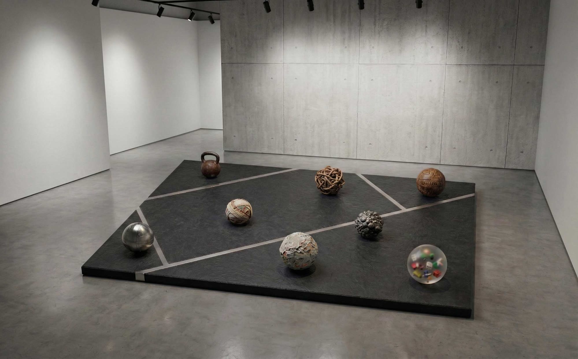 Installation view of “No man's land” by ArtUnitas with the accompanying wall text in the gallery space