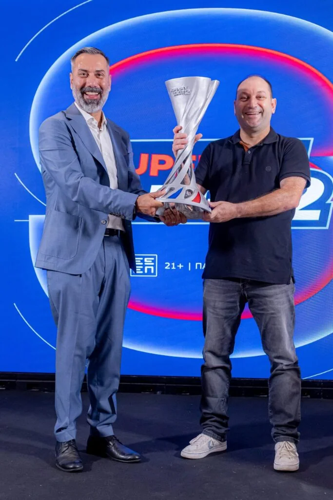 The Superbet League 2 trophy on stage at the season presentation, 28 August 2026